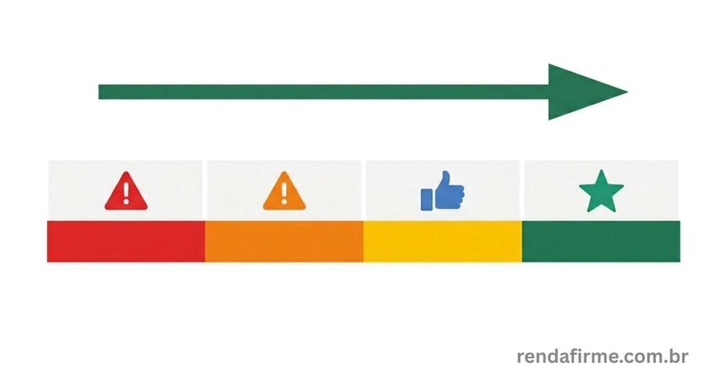Ilustração com as faixas de pontuação do score de crédito do CNPJ MEI em 2026