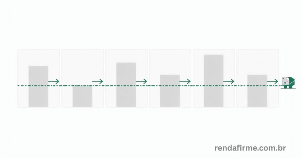 Ilustração com o método da renda mínima para planejamento de orçamento com renda variável em 2026